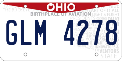 OH license plate GLM4278
