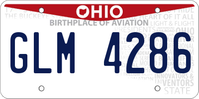 OH license plate GLM4286