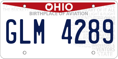 OH license plate GLM4289