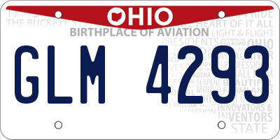 OH license plate GLM4293