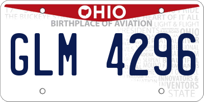OH license plate GLM4296