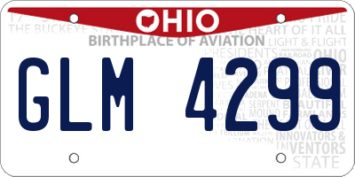 OH license plate GLM4299