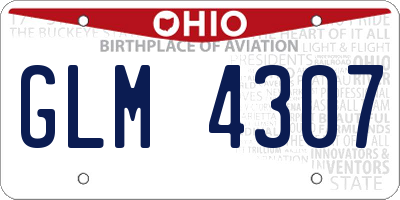 OH license plate GLM4307