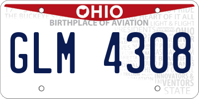 OH license plate GLM4308