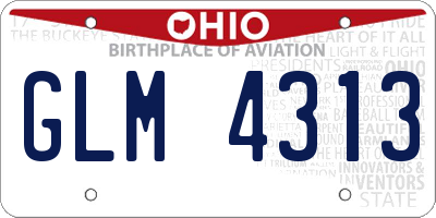 OH license plate GLM4313