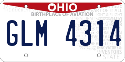 OH license plate GLM4314