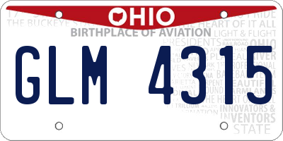OH license plate GLM4315