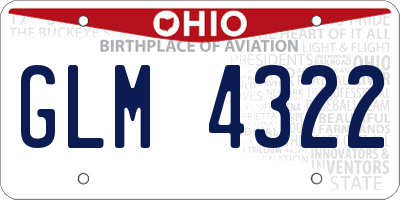 OH license plate GLM4322