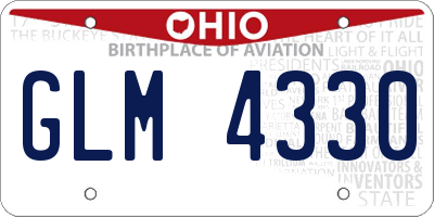 OH license plate GLM4330