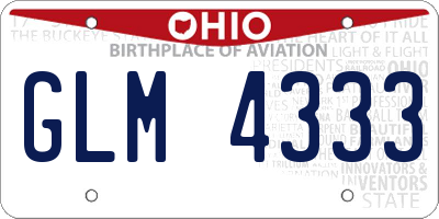 OH license plate GLM4333