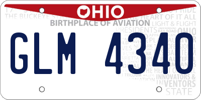 OH license plate GLM4340