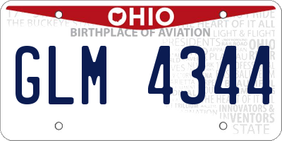 OH license plate GLM4344
