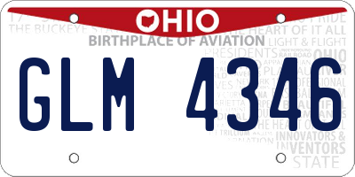 OH license plate GLM4346
