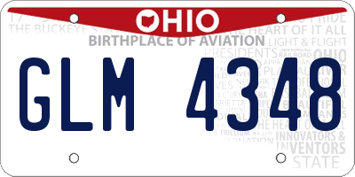 OH license plate GLM4348