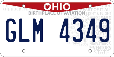 OH license plate GLM4349