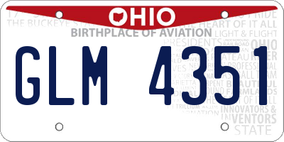 OH license plate GLM4351