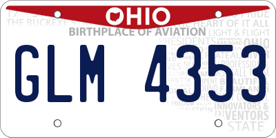 OH license plate GLM4353