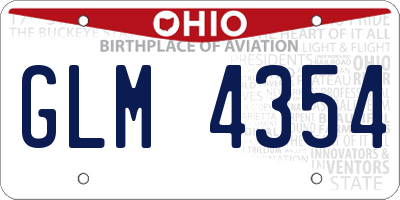OH license plate GLM4354