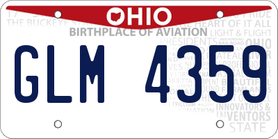 OH license plate GLM4359