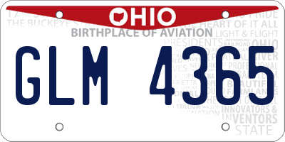 OH license plate GLM4365