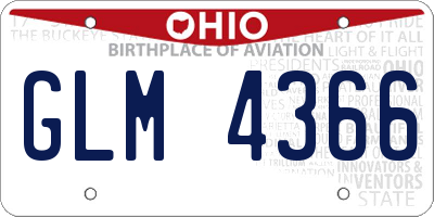 OH license plate GLM4366