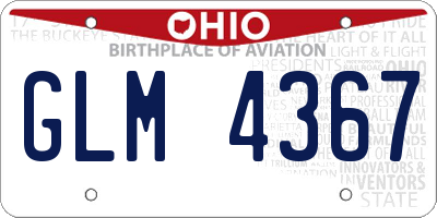 OH license plate GLM4367