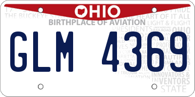 OH license plate GLM4369