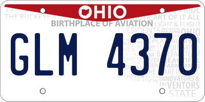 OH license plate GLM4370