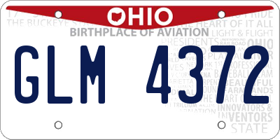 OH license plate GLM4372