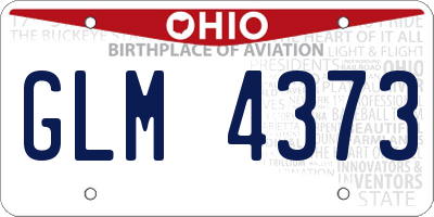 OH license plate GLM4373