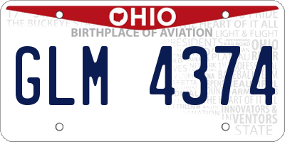 OH license plate GLM4374