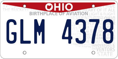 OH license plate GLM4378