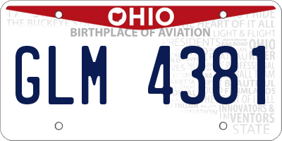OH license plate GLM4381