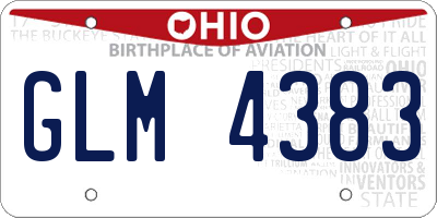 OH license plate GLM4383