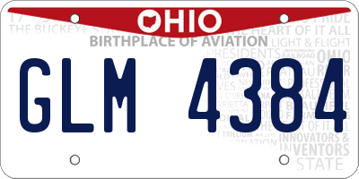 OH license plate GLM4384