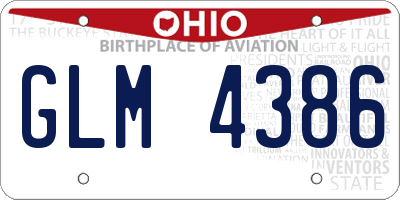 OH license plate GLM4386