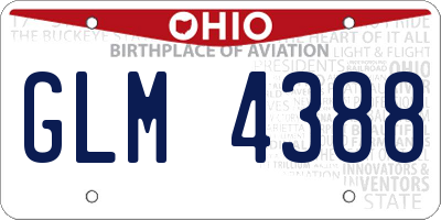 OH license plate GLM4388