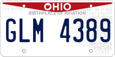 OH license plate GLM4389