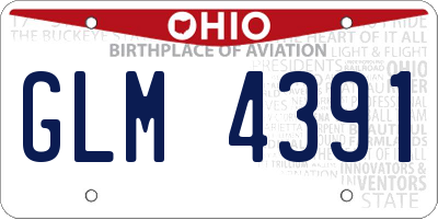 OH license plate GLM4391