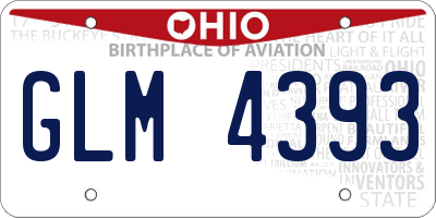 OH license plate GLM4393