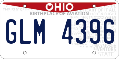 OH license plate GLM4396