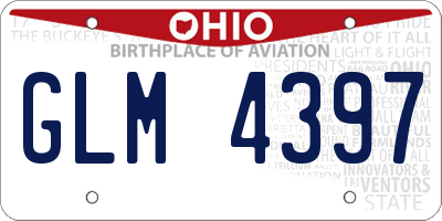 OH license plate GLM4397