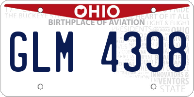 OH license plate GLM4398