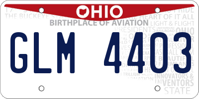 OH license plate GLM4403
