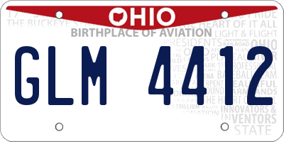 OH license plate GLM4412