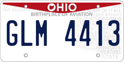 OH license plate GLM4413