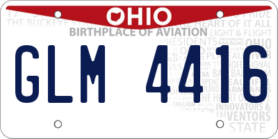 OH license plate GLM4416