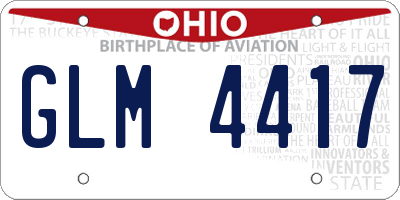 OH license plate GLM4417
