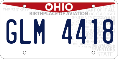 OH license plate GLM4418