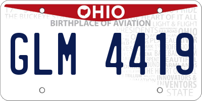 OH license plate GLM4419